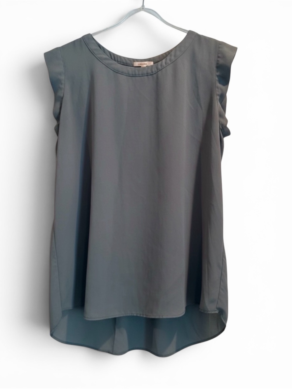 Pleione Sage Green Sleeveless Chiffon Blouse